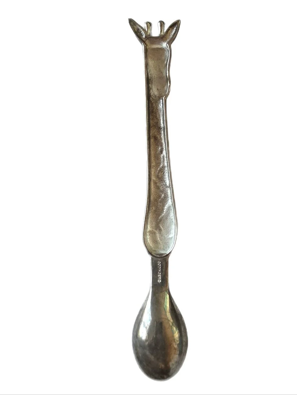 Godinger Giraffe Handle Silver Plated Baby Spoon - Novelty Animal Spoon